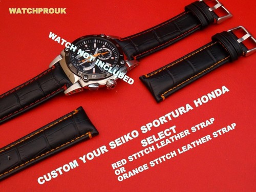 Leather strap fit seiko - strap,