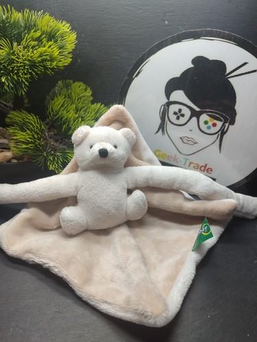 Doudou plat ours - blanc, grands