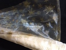 Tissu Organza ecru au mètre ETOILES FLocon NOEL table décoration fête déco