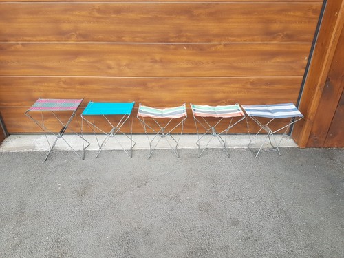 Lot tabouret camping vintage