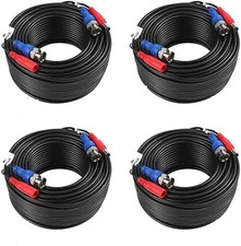 Lot de 4 Câbles BNC DC coaxial sécurité CCTV  20M pour cameras de surveillance
