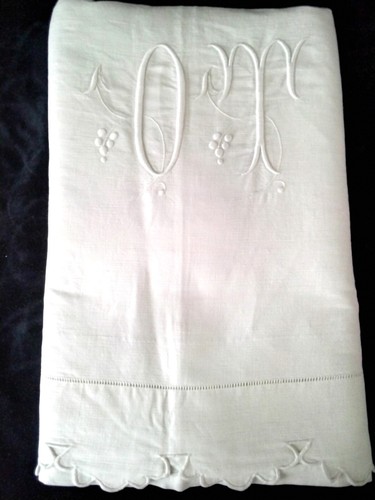 Drap lin monogrammé - drap,