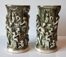 Vtg Belle Paire Vases en