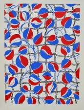 Atelier TESTEMALE - Peinture originale - Gouache - Projet de tissu 610