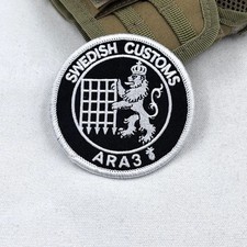 PATCH SWEDISH CUSTOMS ARA3 LION SUÈDE DOUANE MILITAIRE VELCRO® 8CM