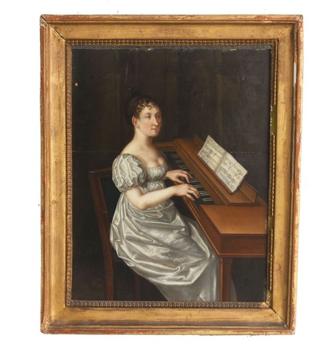 Jeune musicienne clavicorde - jeune, au