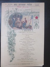 Menu de l'Union des Coiffeurs, école professionnelle , début 20ème