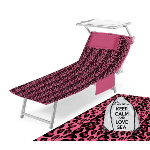 Serviette plage rose - de,
