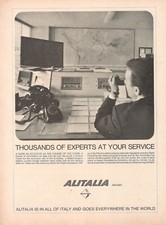 ALITALIA AIRLINES Compagnie Aérienne 1964 Publicité 1 Page TOUR DE CONTRÔLE