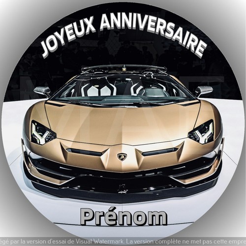 Lamborghini déco de gâteau - lamborghini,
