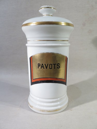 Pavots ancien pot pharmacie - pavots,