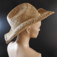 Chapeau paille coiffe vintage mode tradition femme homme fait main N7080