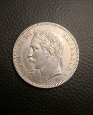 Piece Argent 5 Frans 1870 Ans BB NAPOLÉON III Empereur 