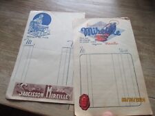 Lot de 2:  Ancienne petite Facture du Saucisson Mireille : Charcuterie Paté Roti