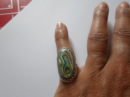 Bague argent massif - en,