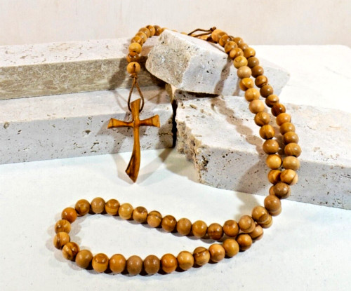 Croix collier olive grains - collier, 7mm