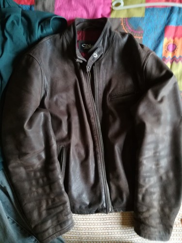 Blouson cuir buffle - cuir, marron