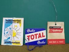 Lot 3 Étiquettes Berliet Total Cofran Vidange Bidon Huile vintage tag oil car