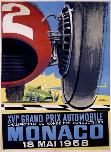 Affiche poster monaco 1958 - affiche,