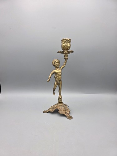 Antique french brass cherub - antique,