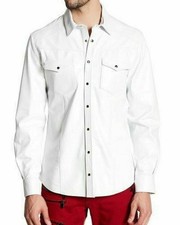 Nouvelle chemise en cuir blanc