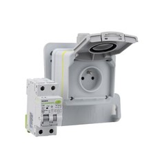 Prise française pour voitures électriques avec prise de charge IP54 et...