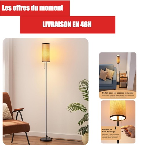 Lampadaire salon moderne noir - lampadaire,