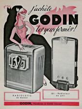 PUBLICITÉ PRESSE 1953 GODIN RADIOLETTE AU MAZOUT RADIATEUR GAZ- R.RABAUX & GUISE