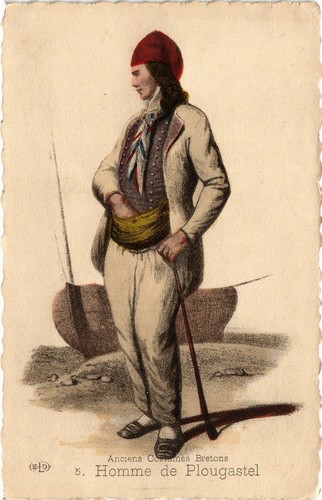 Cpa anciens costumes bretons - costumes,