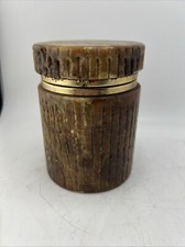 Pot à Tabac/boîte En Pierre Marbre ou albâtre et Laiton vintage