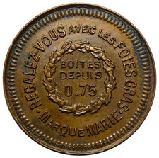 Jeton publicitaire Daburon Frères Régalez-vous avec les fois gras Marque Marie