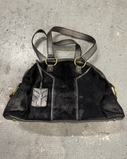 1990s Yves Saint Laurent Pony Hair  Y  Black Leather Handle Bag (One Size)