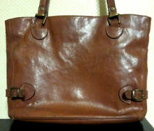 KATANA Grand Sac à Main Vintage Porté épaule en Cuir Marron TBE