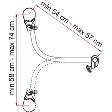 Bras BIKE BLOCK PRO S 4 FIAMMA pour CARRY BIKE - L mini: 54 - L maxi: 57cm