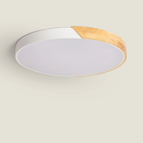 Plafonnier led rond bois - rond,