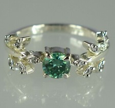 Vert Diamant Rond Solitaire