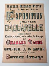 Rare affiche d'exposition Charles Toché 1887