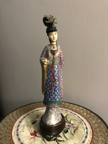 Cloisonne statuette figurine - cloisonne,