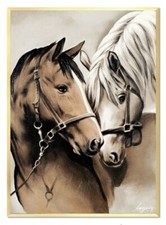 Chevaux - 53x73cm - Peinture