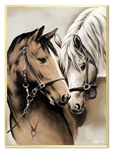 Chevaux 53x73cm peinture - 53x73cm,