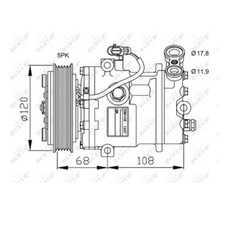 NRF 32775 Compresseur Climatisation pour Opel Combo Tour Corse C Tigra Twintop