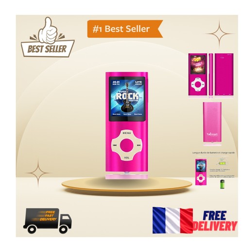 Lecteur mp3 rose 32go - rose,