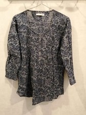 Tunique bleue coton fin motif effet velours T36 Armand Thiery (2211175)