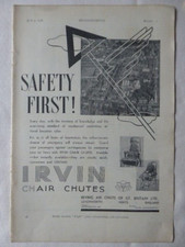 6/1936 PUB IRVING AIR CHUTE IRVIN CHAIR CHUTE PARACHUTE ORIGINAL AD