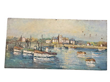 ANCIEN TABLEAU TOILE MARINE