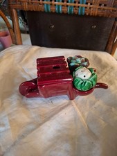 service condiment : sel / poivre moutardier vintage forme brouette légumes