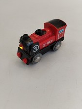 Hape Battery Powered Light Up Steam Train Trains Lumineux Rail Bois Jeux Jouet