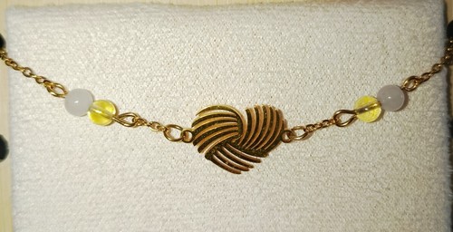 Bracelet cœur doré - , avec