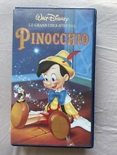 Pinocchio Disney animé Le Grand chef oeuvre Cassette Vhs