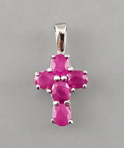 9923433 argent rubis croix - 9923433,